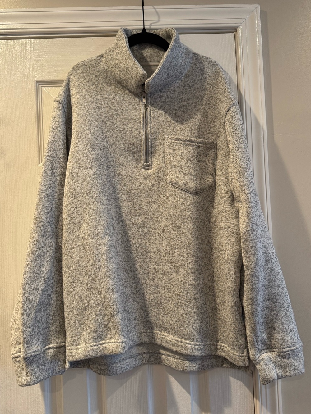 Old Navy Light Gray Quarter-Zip Fleece Pullover